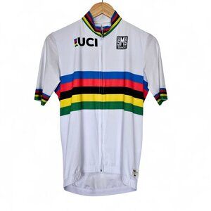 Santini SMS UCI Cycling Jersey XXL World Champion Rainbow Stripes Short Sleeve